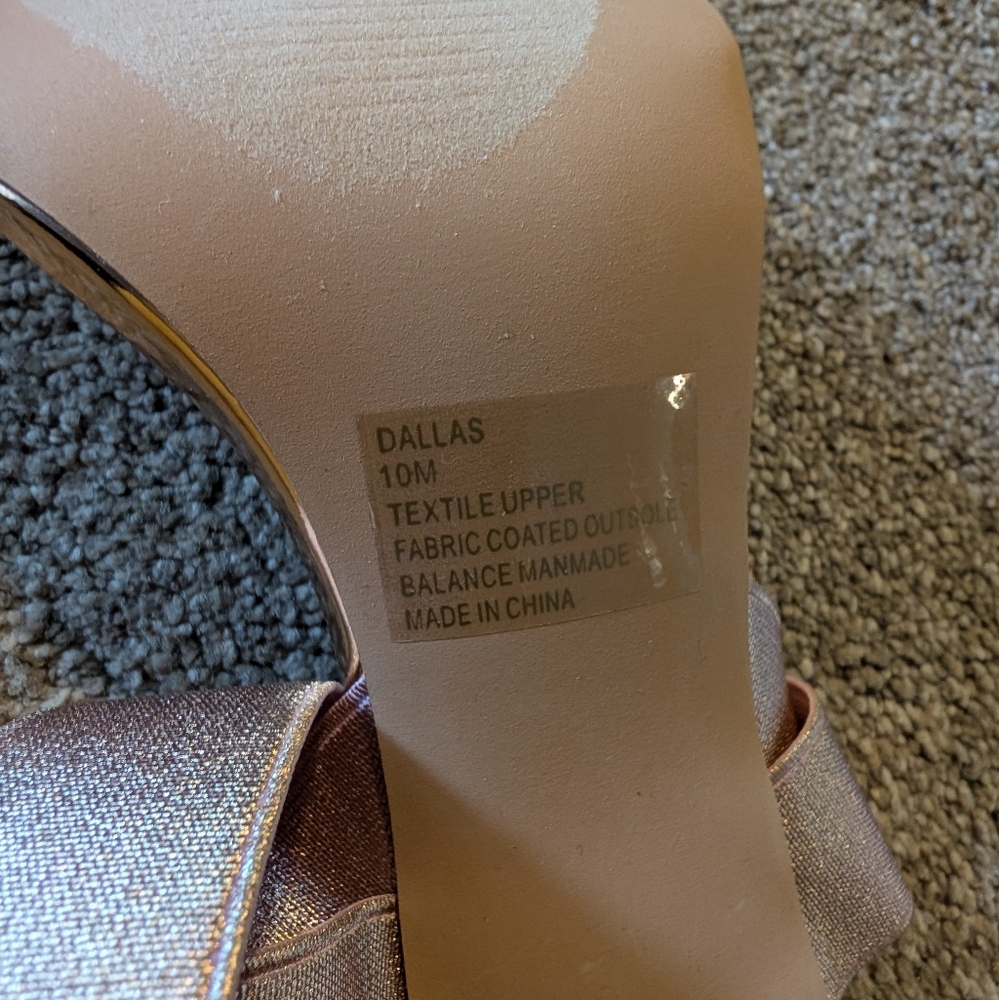 New Lauren Lorraine Dallas Rose Gold Stiletto Sandals, Size 10 - Picture 5 of 7